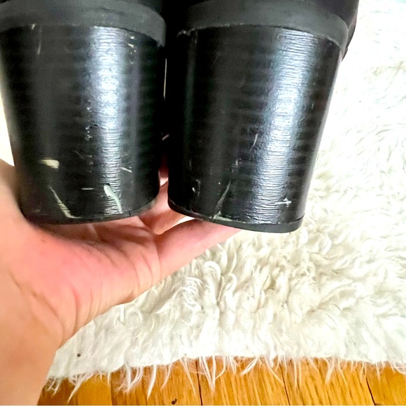 White Mountain Dorian Black Lace Up Side zip Heeled Combat Boots Sz 9.5 - Picture 11 of 11